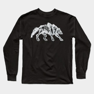 White Rugged Mandala Werewolf Long Sleeve T-Shirt